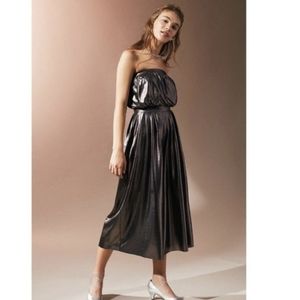 Urban Outfitters Metallic Strapless Jumpsuit